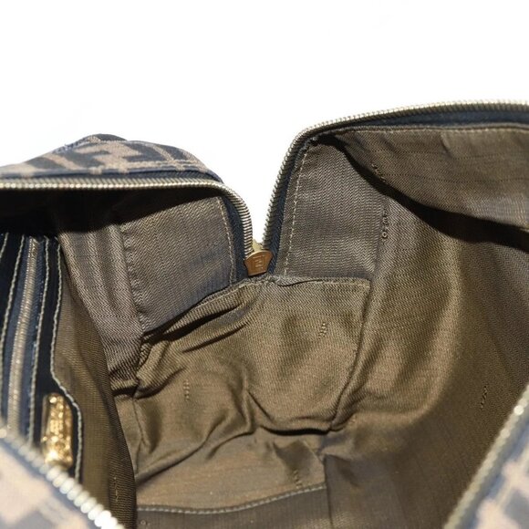 FENDI Zucca Canvas Hand Bag Black Brown gold Auth BA4615 - Picture 11 of 16